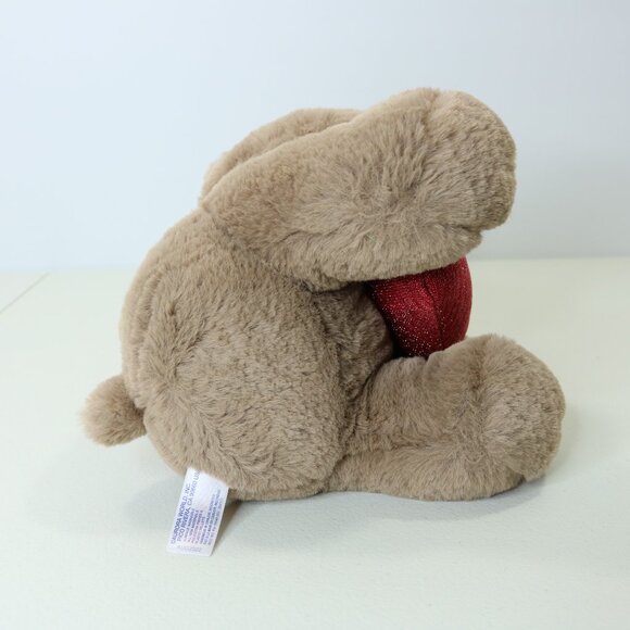Aurora Brown Bear Holding Heart Soft Plush Stuffed Animal Toy Valentine - Picture 8 of 12